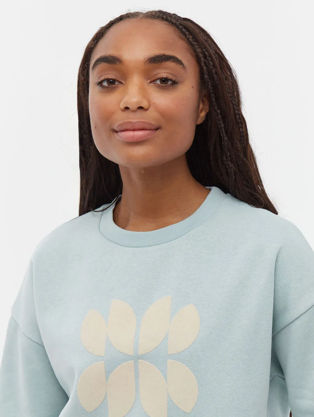 Zie Graphic Crew Neck Sweatshirt Formal Wear Pure Tone