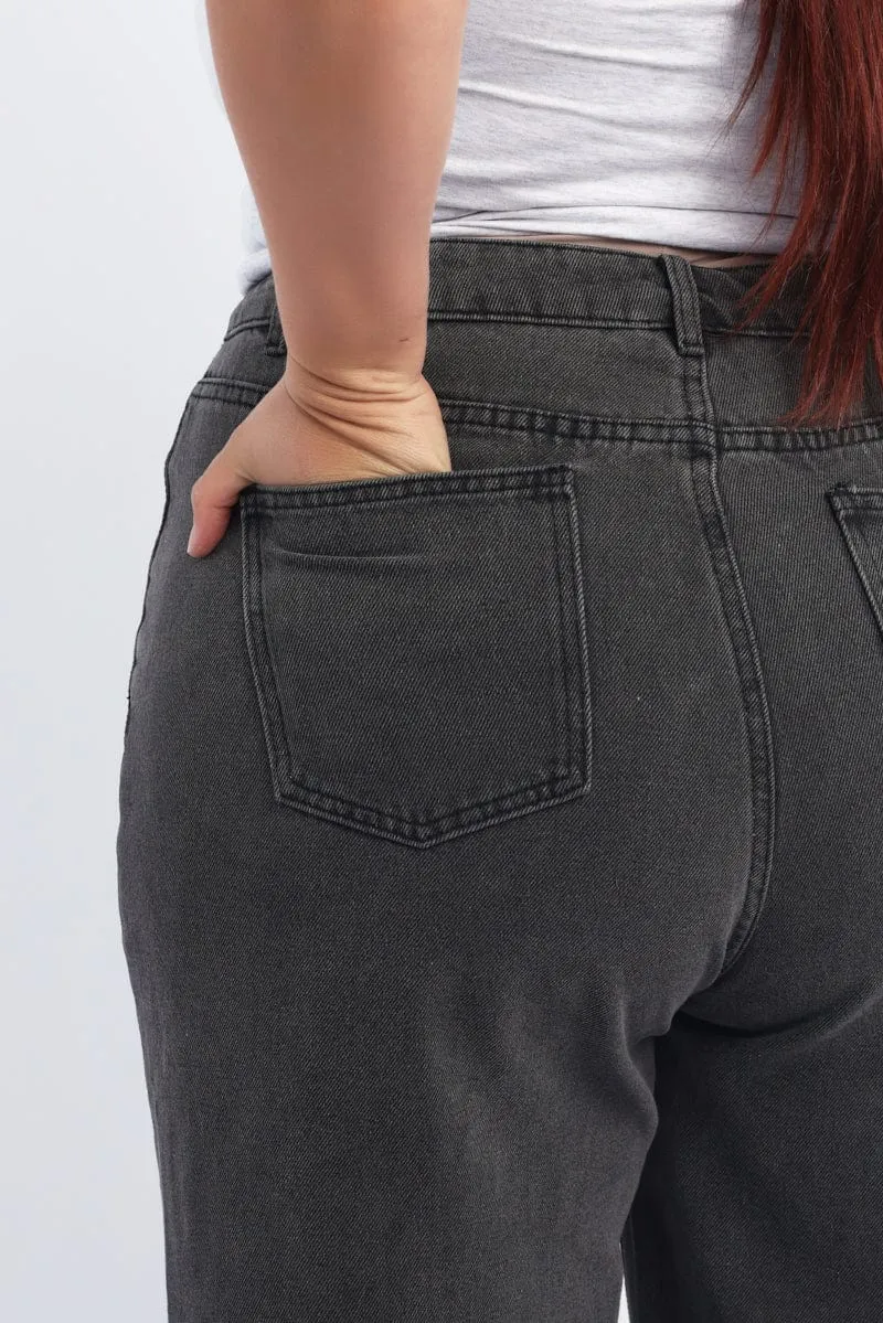 Comfortable Edge Everyday Ready Grey Straight Jeans Mid Rise