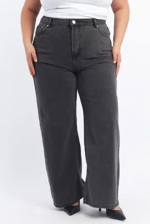 Weekend Warrior Adult Fashion Gym Ready Grey Straight Jeans Mid Rise