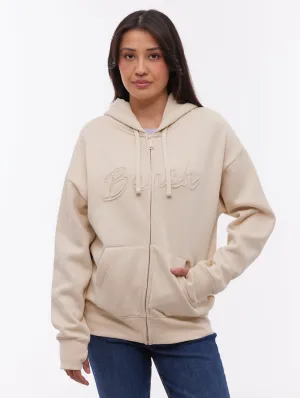 Ergonomic Cut WrinkleResistantCloth Kingra Oversize Zip-Up Hoodie - White