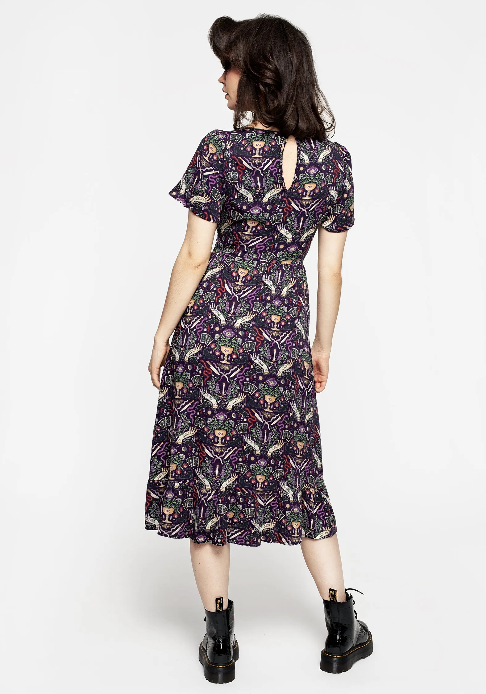 Modern Mystic Button Up Midi Dress Charming Style