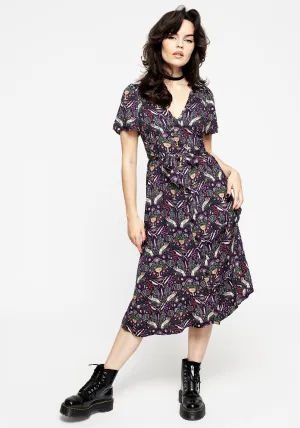 Modern Mystic Button Up Midi Dress Everyday Comfort Rain Path