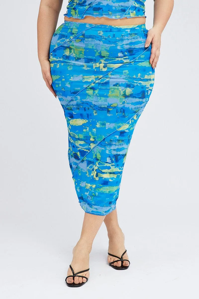 Crisscross Back Cool Details Multi Abstract Mesh Skirt Seam Detail