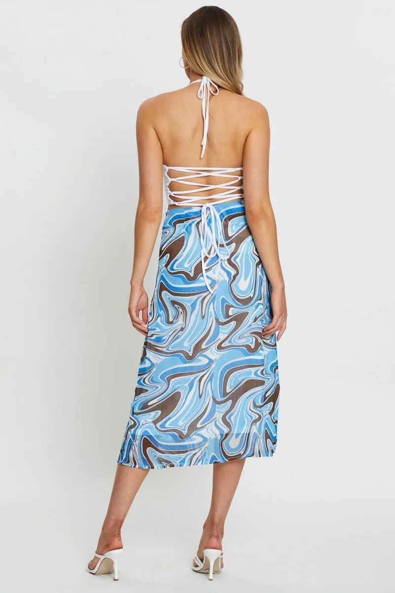 Print Midi Skirt Relaxed Ultra Comfort