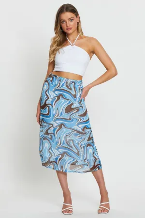 Innovative Fabric Quiet Style Print Midi Skirt Relaxed