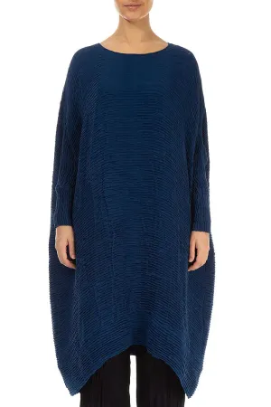 Wide Royal Blue Pliss?? Silk Kaftan Dress Story Glow Durable Reinforcements