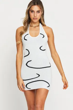 White Knit Dress Bodycon Breathable Style
