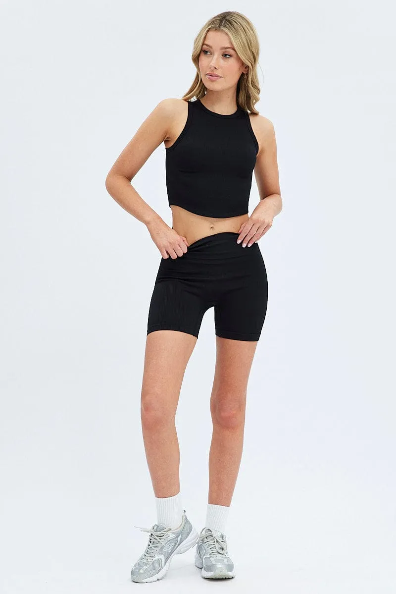 Black Tank Top Sleeveless Seamless Active Gear