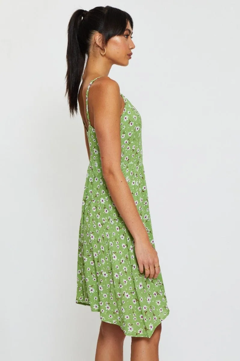 Print A Line Dress Mini Night Pop