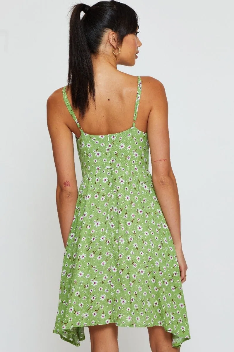 Print A Line Dress Mini Eco Dye Evening Glow