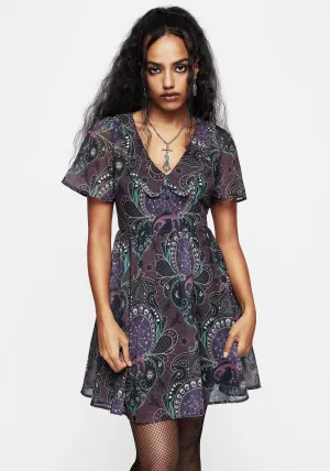 Clarette Chiffon Frill Collar Mini Shirt Dress Sexy Soul Boho chic