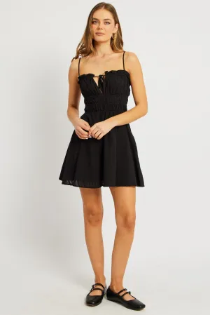 Black Fit And Flare Dress Mini Trendy Appeal