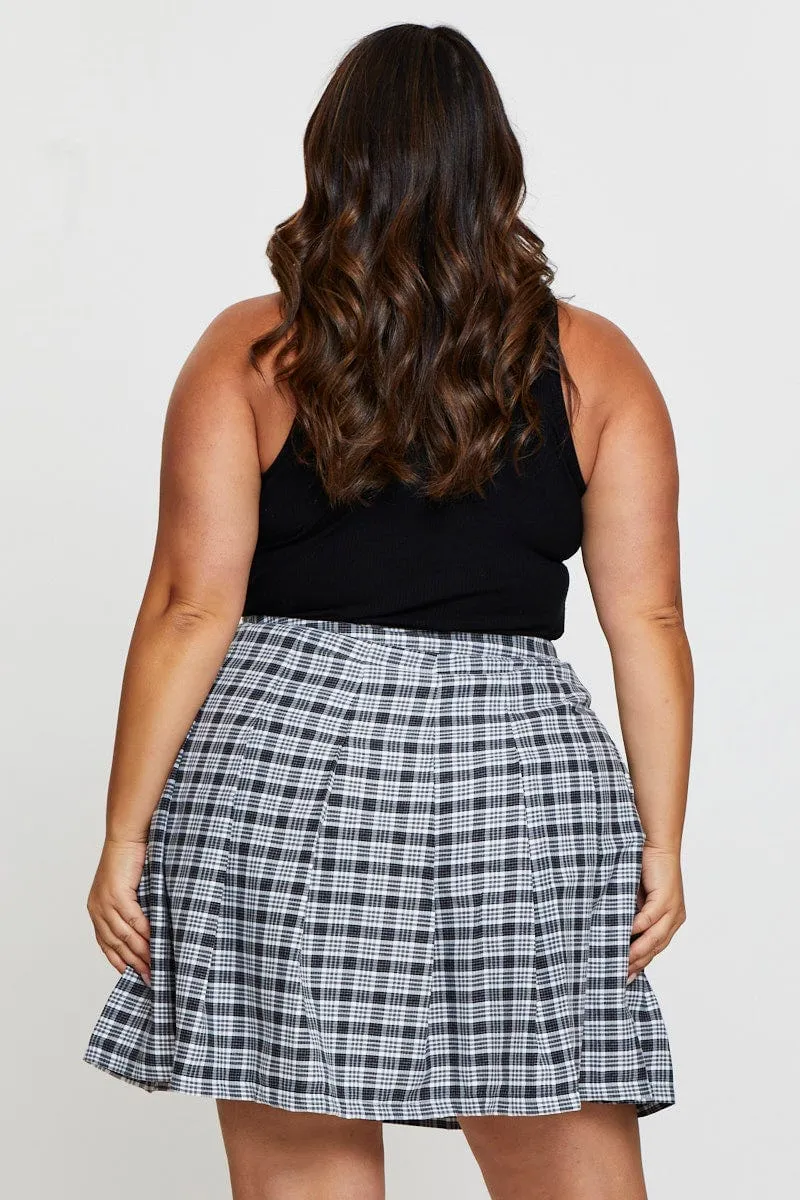 Minimalist Layering Balanced Outfit Check Mini Tennis Skirt Pleated