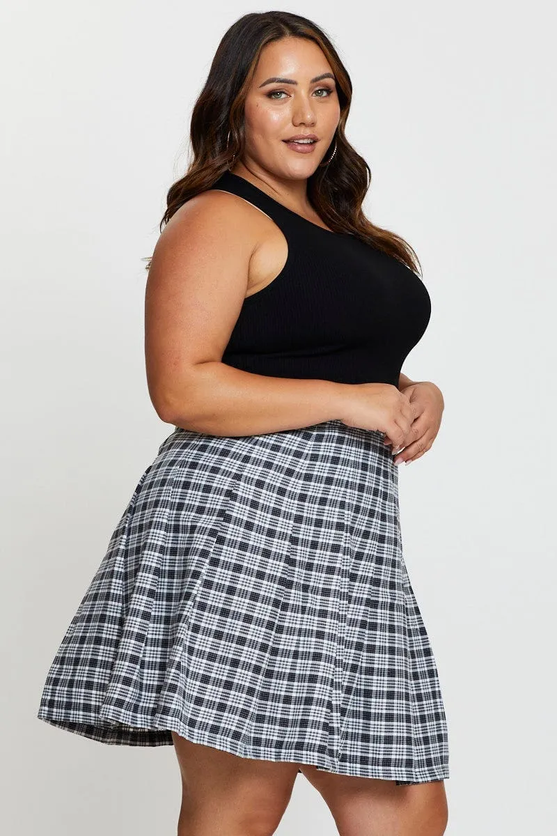 Check Mini Tennis Skirt Pleated Outfit Lineup