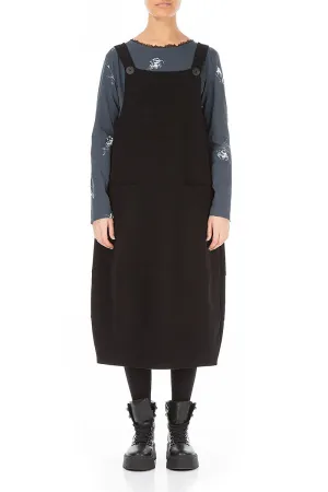 Classic Jeans Match Fit Black Cotton Jersey Balloon Pinafore Dress