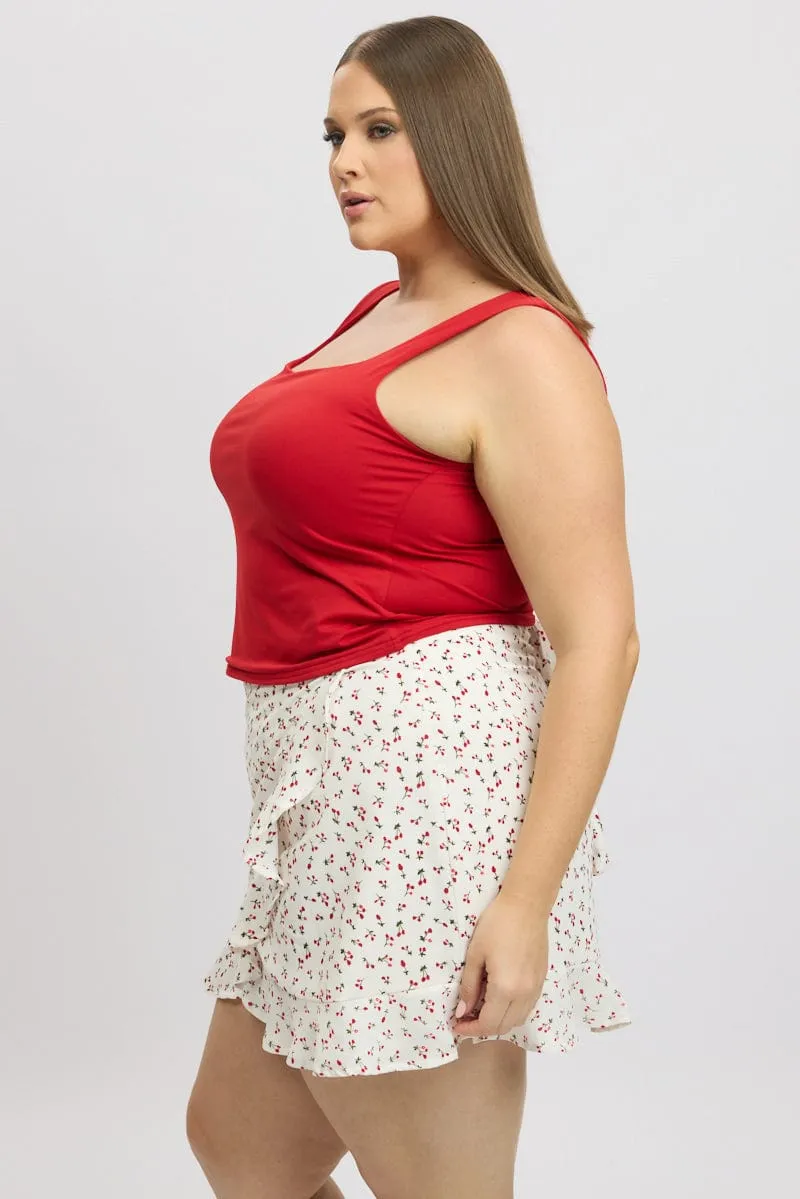 WrinkleFree Fabric Red Tank Top Sleeveless Supersoft