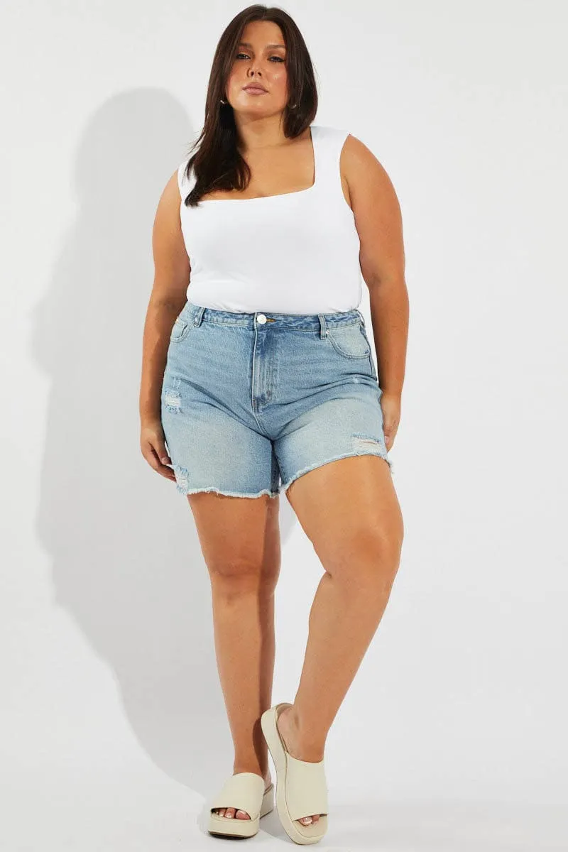 MinimalistDesign White Tank Top Scoop Neck Supersoft