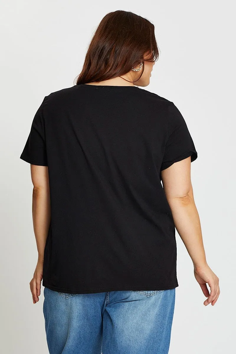 Relaxed Comfort Wear Lint Resistant Surface Black Short Sleeve Nyc Graphic Print T-shirt