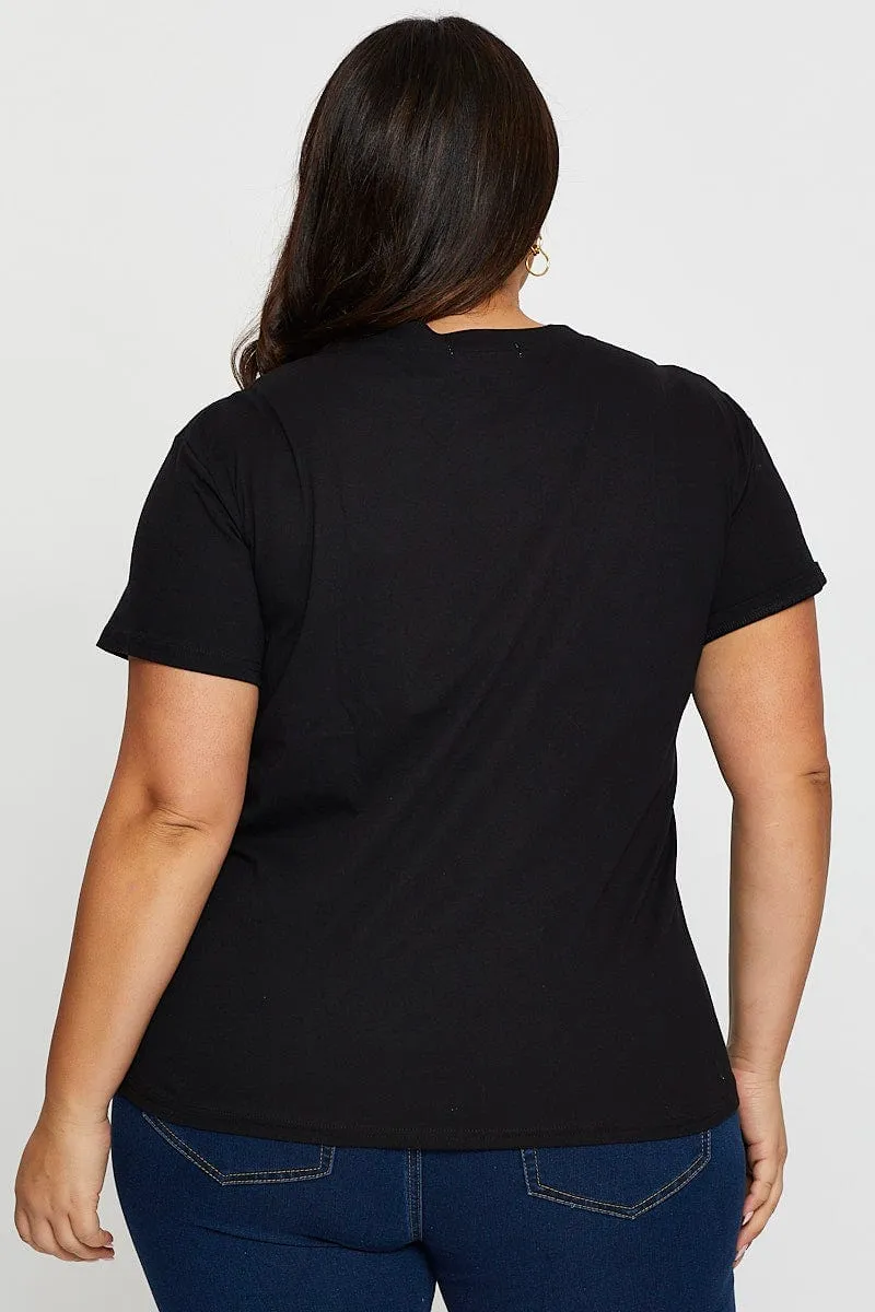 Casual Comfort Wear Premium Cotton Black Graphic T-shirt Mystic Hawk Short Sleeve Cotton
