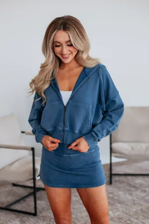 FlexibleMaterial Minimal Mood Zali Washed Jacket - Steel Blue