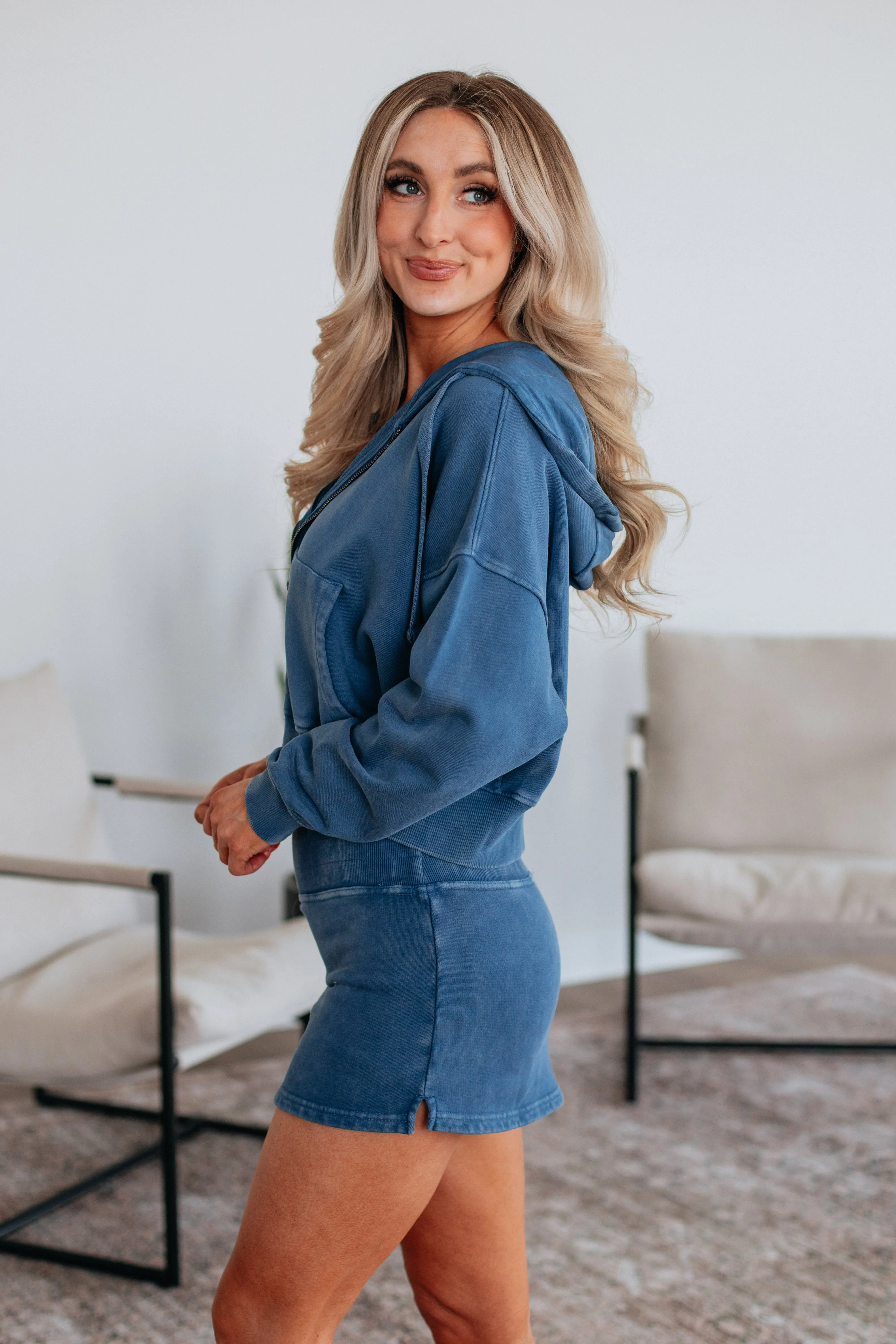 Zali Washed Jacket - Steel Blue Elite Vibe