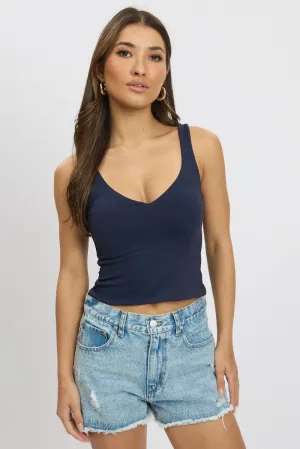 Blue Tank Top V Neck Supersoft Classic Sweater