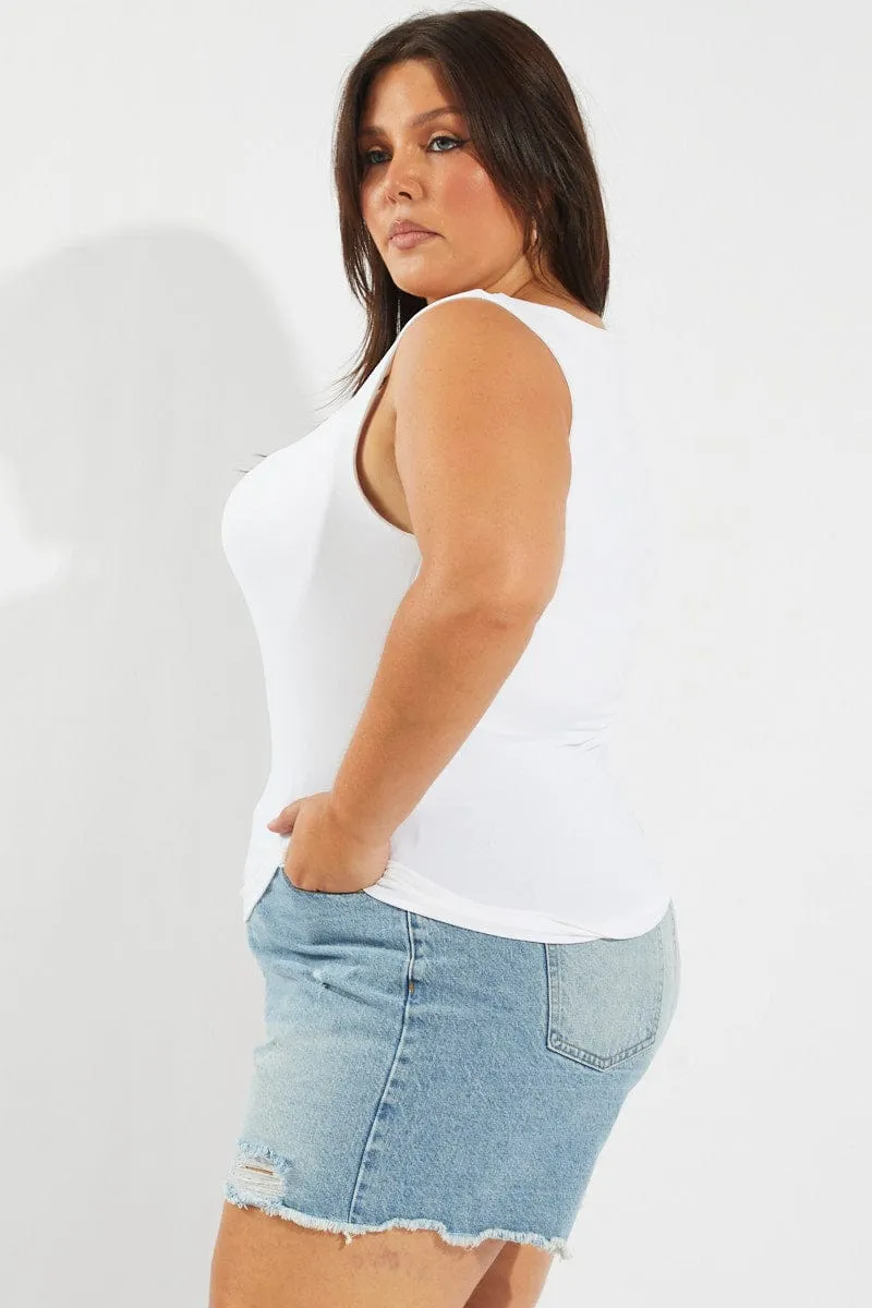 NonChafingEdges Denim Relaxed Shorts High Rise