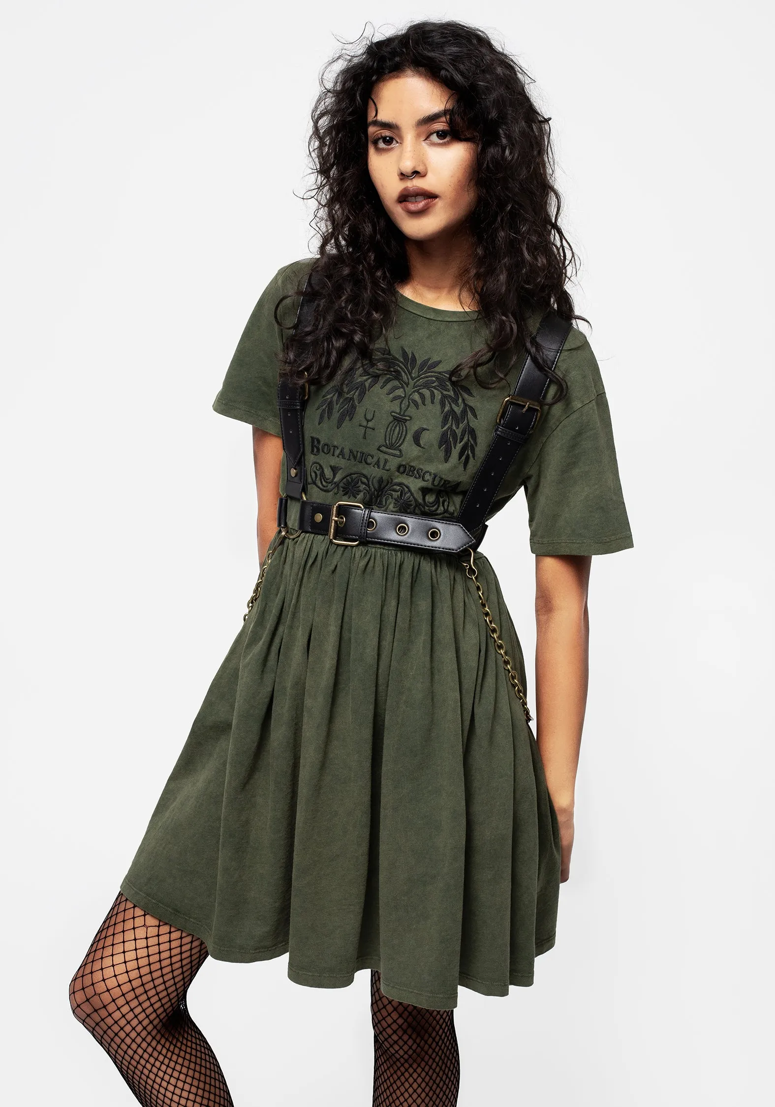 Energy Wear Charming Chic Wear Obscura Graphic Print Mini Skater Dress