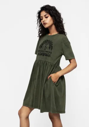 Obscura Graphic Print Mini Skater Dress Shine Star Glow Soft
