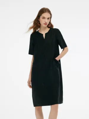 Gala Ready Event Chic 18MM Xiang Yun Silk Pockets Women Loose Fit Midi Dress