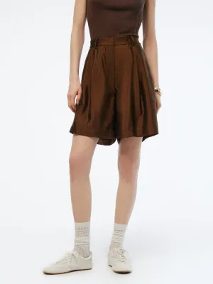 fishing attire Mulberry Silk Blend Women Sheer Shorts