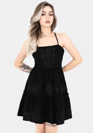Glow Warm Light Rush Cordata Embroidered Cami Mini Smock Dress