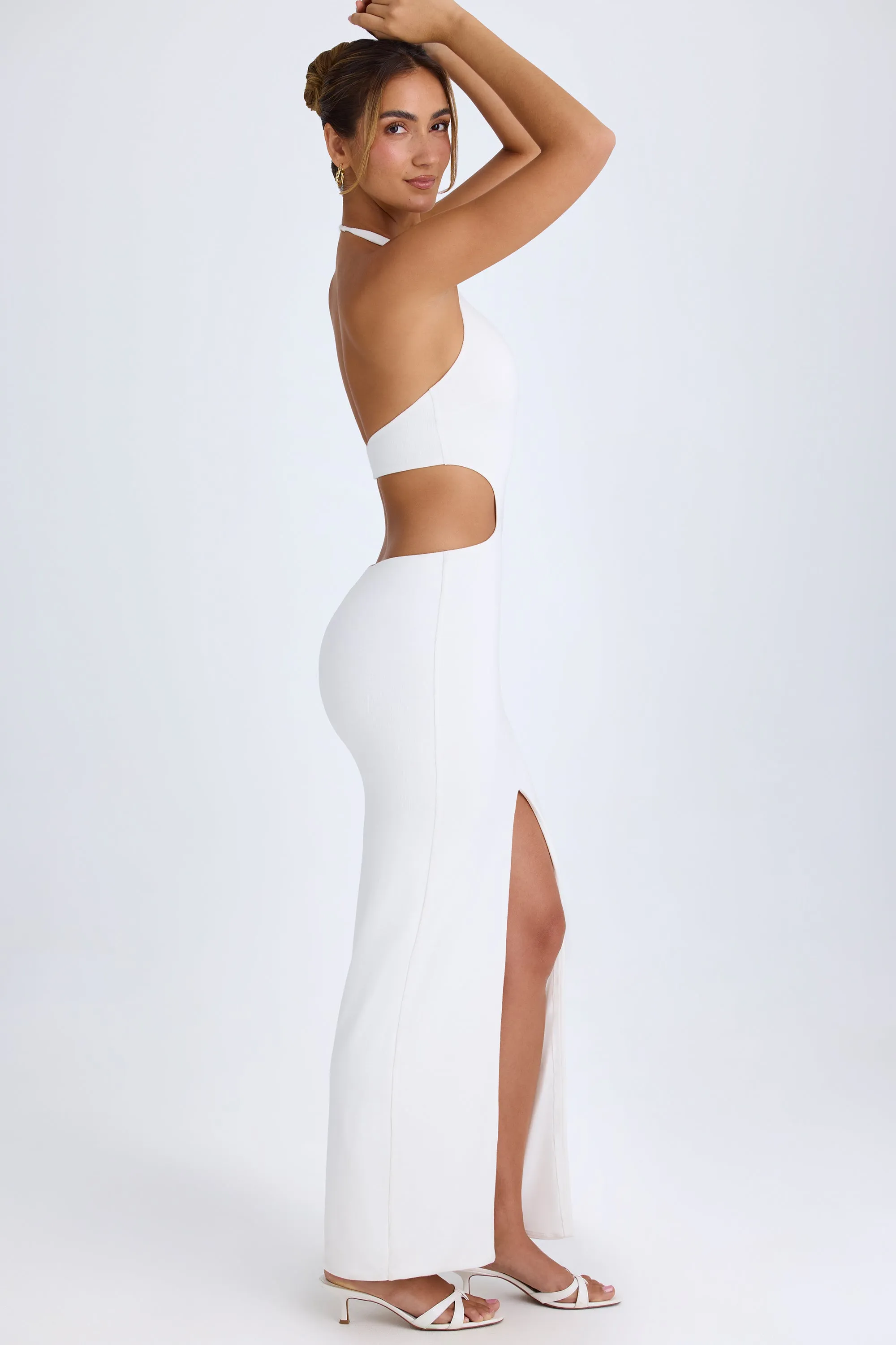 Cut-Out Halterneck Maxi Dress in White Lawn Wedding This dress offers both style and practicality ensuring you always look your best