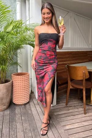 DoubleStitchReinforcement Multi Floral Bodycon Dress Mesh
