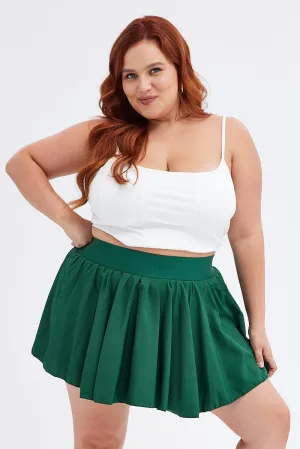 Green Mini Skirt Pleated Tennis With Shorts Underneath Limited Edition Soft Movement