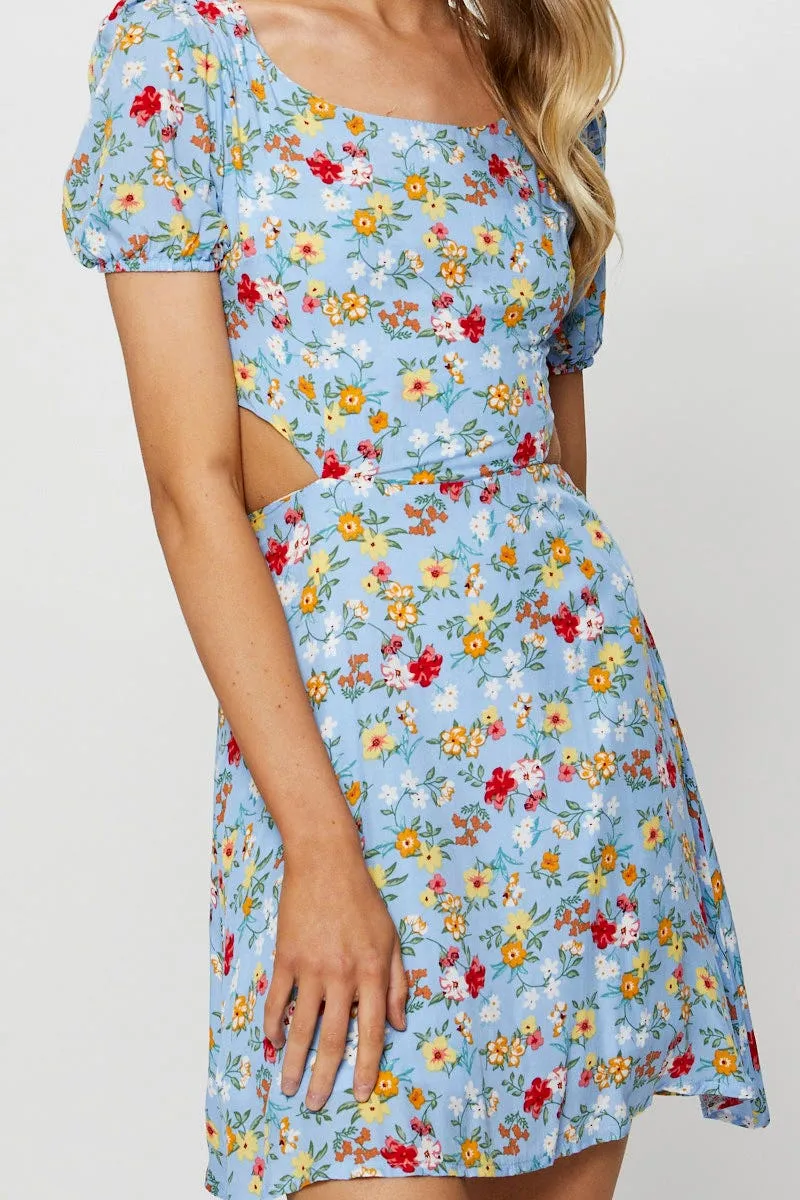 Print Mini Dress Short Sleeve Short Game