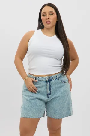 Fashion Footwear Train Ease Denim Jorts Shorts Mid Rise