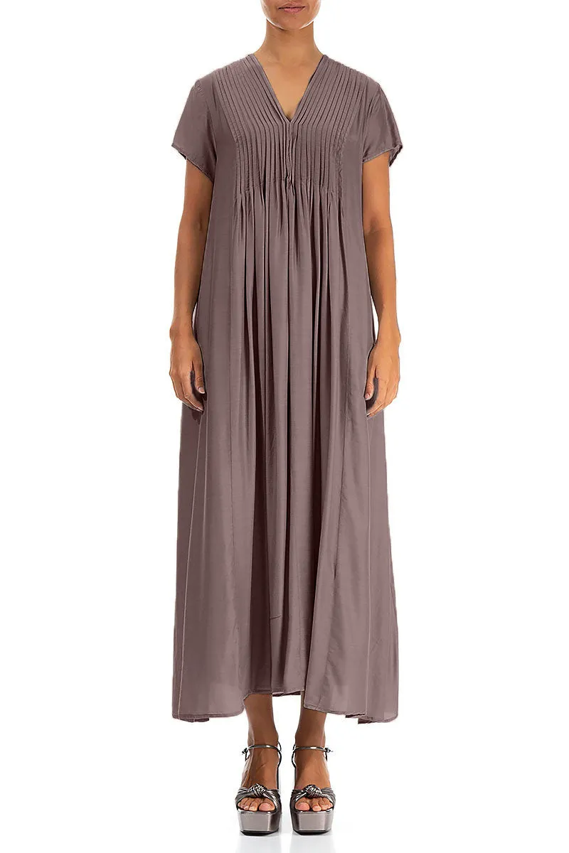 Romantic Truffle Silk Bamboo Dress ChafeResistant Seams HighNeckStyle