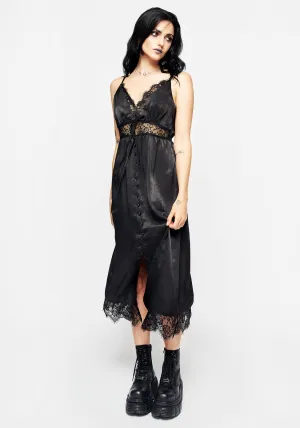 Conjure Satin Lace Trim Cami Midi Dress Trendy and Timeless Fashion Must-Have