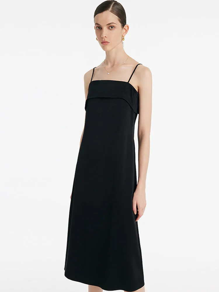 Triacetate Spaghetti Strap Women Midi Dress bike lane
