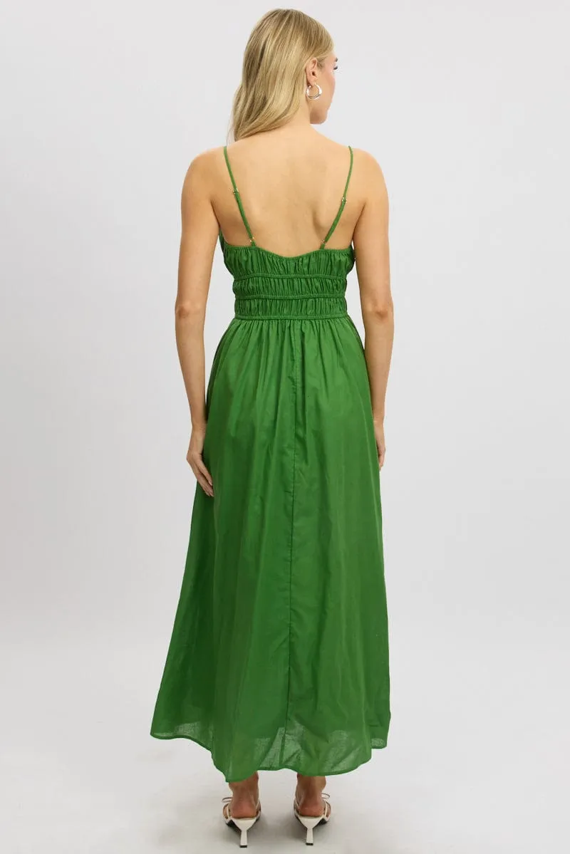 Sophisticated summer attire Green Maxi Dress Strappy