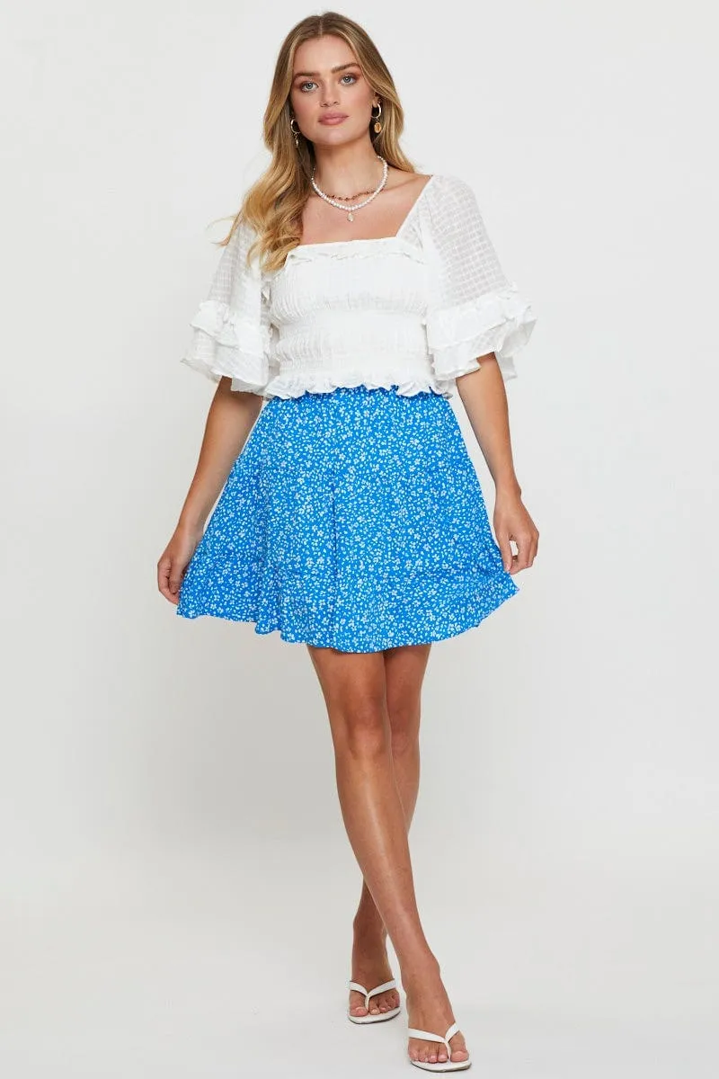 Print Flare Skirt Mini High Rise Functional Look Seasonal Must Have