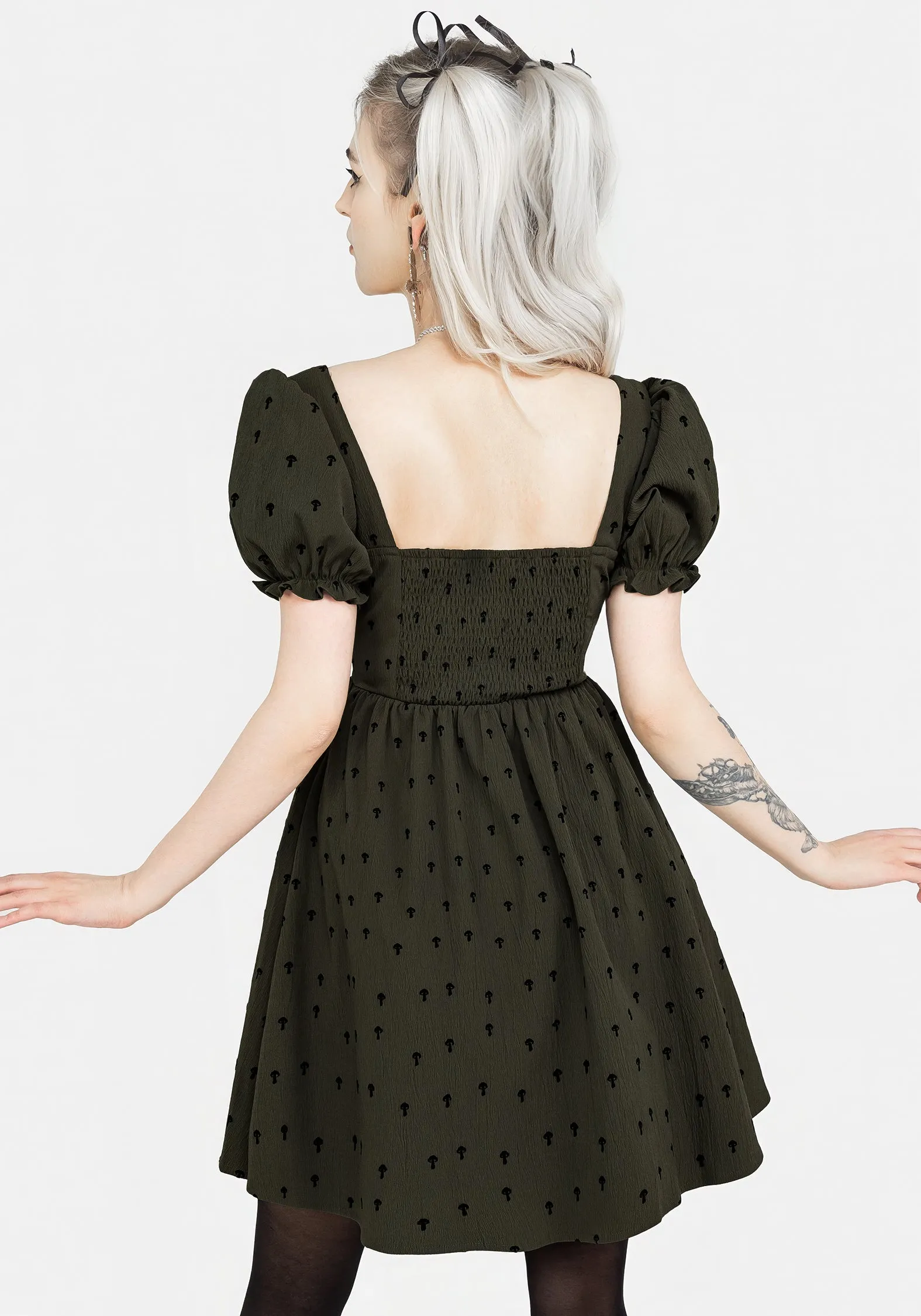 All Day Comfort Summer-ready mini dress Chanterelle Velour Puff Sleeve Mini Dress