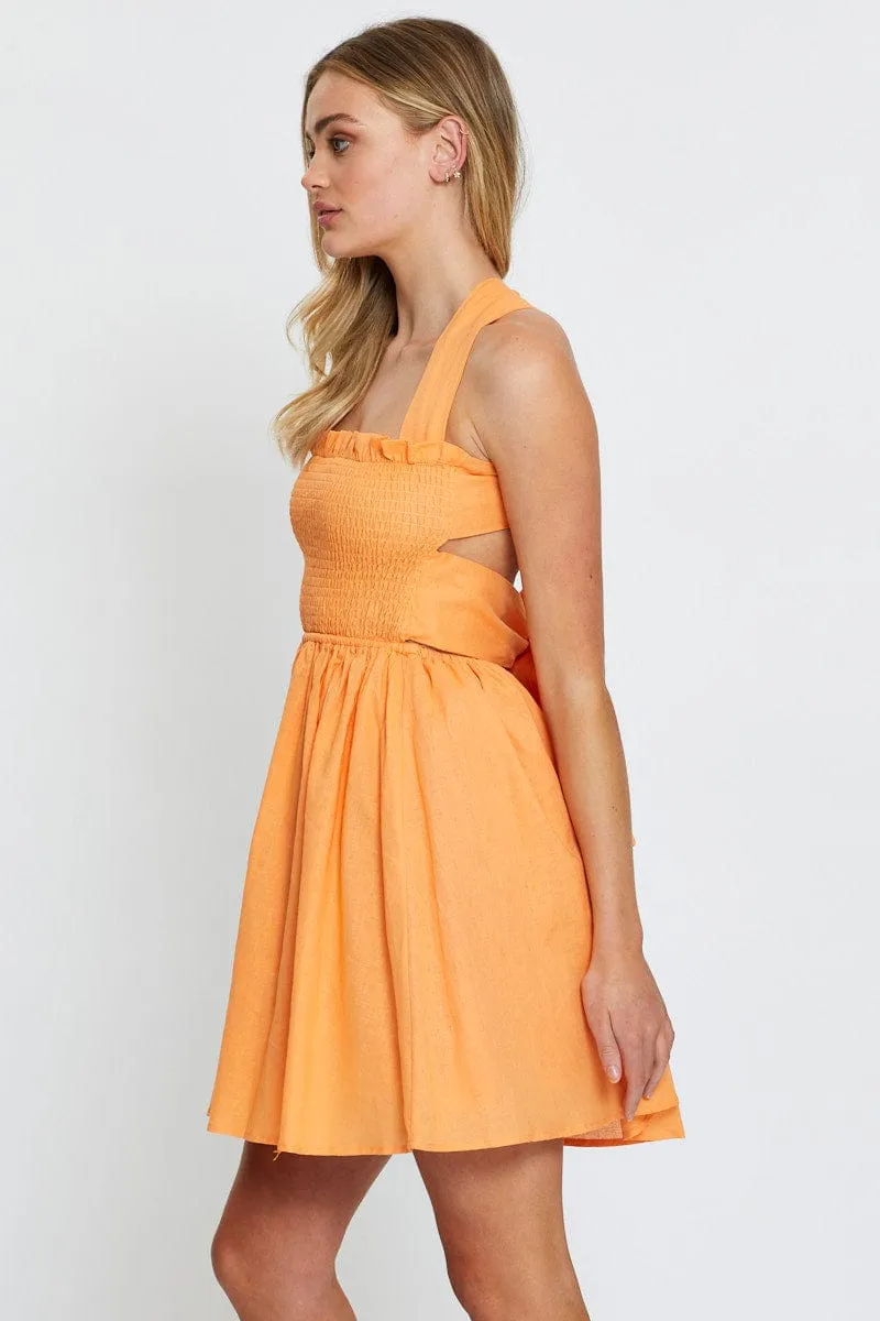 Trendy Outfit Orange Mini Dress Sleeveless