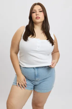 White Tank Top Scoop Neck Button Down Carnival Look Creative Glow