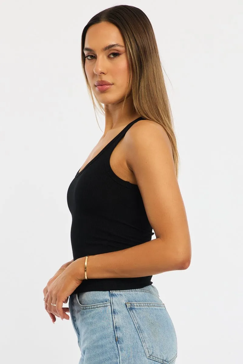 Comfortable Hoodie Black Tank Sleeveless