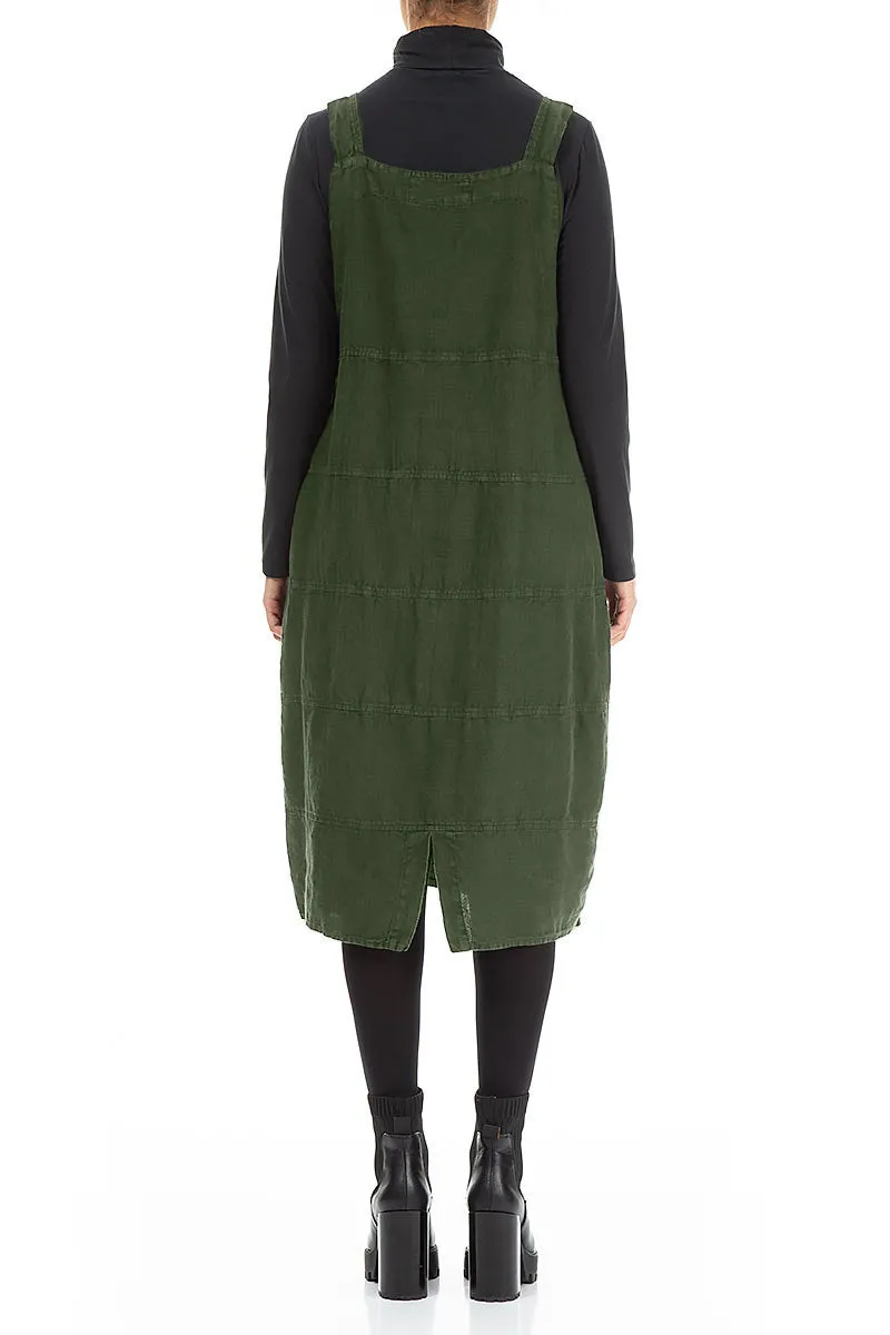 DoubleStitchedSeams Fantasy Mood Forest Mist Linen Dungaree Dress