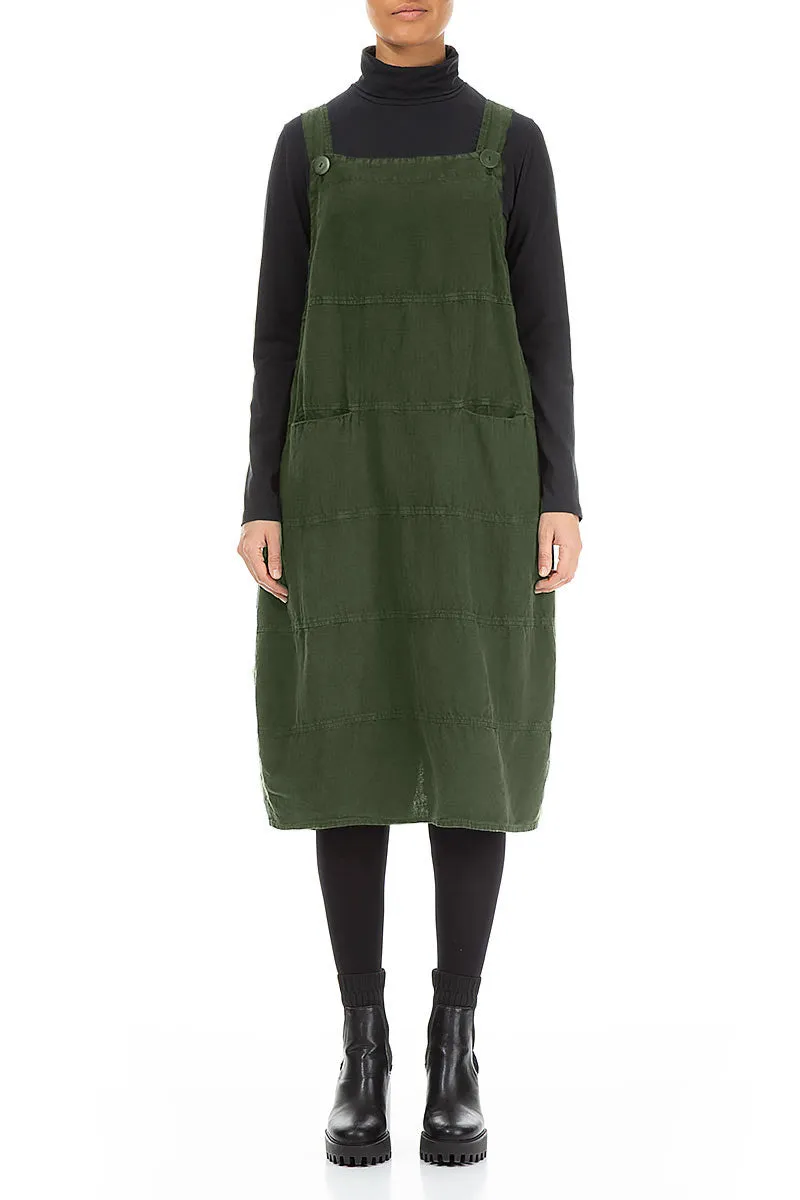 Cloud Core Forest Mist Linen Dungaree Dress