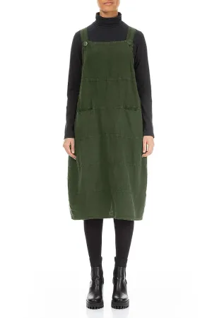Cloud Core Forest Mist Linen Dungaree Dress
