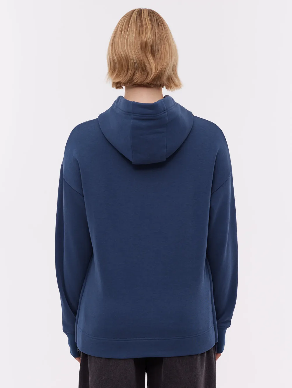 Lightweight Feel Rayra Deboss Hoodie - Blue